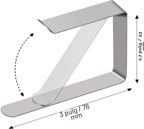Vista 4 de TriPole Paquete de 32 clips para mantel de picnic, clips de acero inoxidable para mesas al aire libre, cubiertas de mesas de metal, abrazaderas
