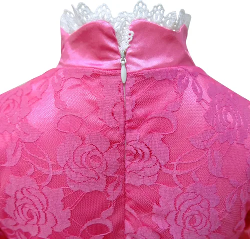Vista 5 de Disfraz de princesa melocotón para niñas, vestido de princesa durazno para cosplay, disfraz de fiesta de Halloween