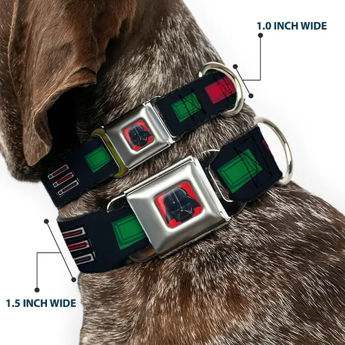 Vista 2 de Buckle-Down Collar de perro hebilla de cinturón de seguridad Star Wars Darth Vader Cinturón utilitario Bounding3 Negro Grises Rojos 9 a 15 pulgadas