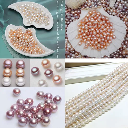 Vista 5 de Juego de collar y aretes de perlas, collar de perlas reales, conjuntos de joyas para mujer 18 a 19 pulgadas AAAACollar de perlas de agua dulce