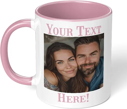 Vista 27 de Taza de café de cerámica negra personalizada de 11 onzas con texto, mensaje, tu texto aquí, nombre, DYE Taza para Cafe personalizadas, con foto