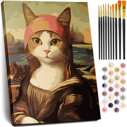 Vista 11 de NiArt Pintura por números para adultos principiantes, pintura por números sobre lienzo para niños, kits de pintura al óleo para regalo decoración