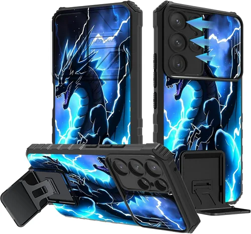 Vista 59 de Funda para Samsung Galaxy A13 5G/4G/A04S, Galaxy A13 5G con cubierta de cámara deslizante, funda de doble capa integrada con función atril
