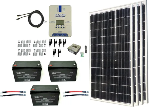 Vista 13 de WindyNation Kit de panel solar monocristalino de 400 vatios con controlador de carga solar TrakMax MPPT 40A + kit de medidor remoto