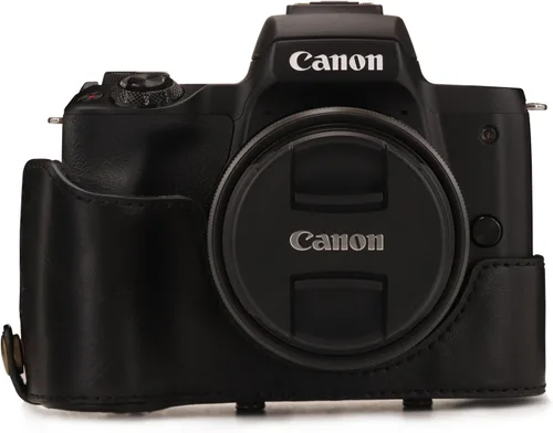 Vista 5 de MegaGear Canon EOS M50 - Funda de piel sintética para cámara, color negro
