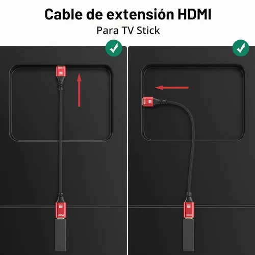 Vista 3 de Extensor HDMI 8K Cable de extensión HDMI 1.5FT, HDMI 2.1 macho a
