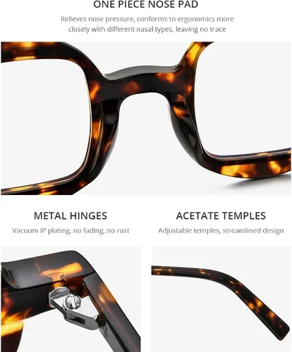 Vista 2 de HEPIDEM Marco de lentes de acetato para hombre lentes ópticos retro redondos cuadrados