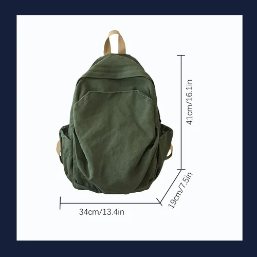 Vista 2 de CBDAO Bolsa de lona para mujer, mochila de ocio de gran capacidad para hombres y mujeres, mochila de viaje para hombres y mujeres, Verde, Mochilas