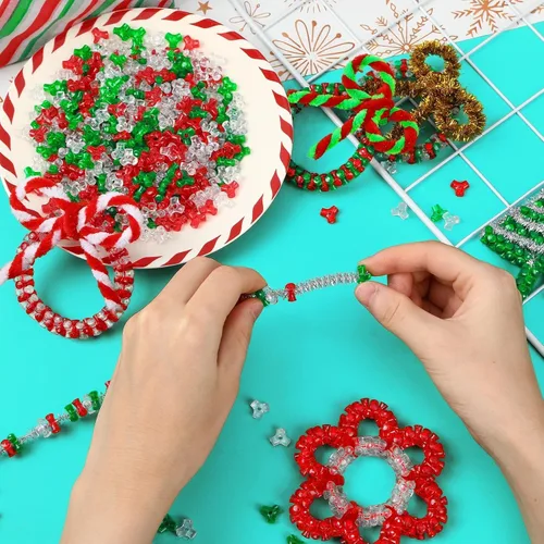 Vista 4 de UPINS 1200 cuentas de Navidad para adornos de árbol de Navidad de bastón