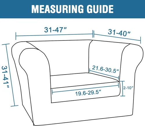 Vista 2 de Funda para silla Chesterfield de 2 piezas para sofá de 1 cojín, fundas para silla de brazo alto, 1 asiento, alta elasticidad, lavable, protector