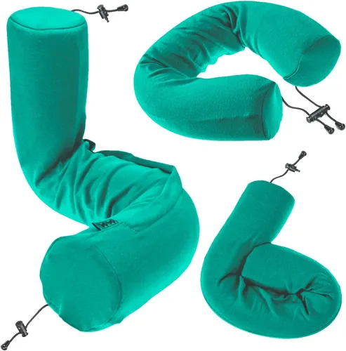 Vista 13 de Dot&Dot Almohada de viaje de espuma viscoelástica para aviones - Almohada de viaje para dormir - Almohada de avión para soporte de cuello, barbilla