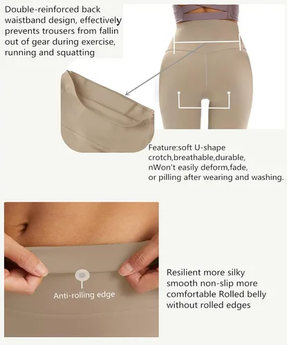 Vista 5 de YUDESEN Pantalones de yoga de cintura alta para mujer con bolsillo oculto en la cintura, leggings de yoga con control de abdomen para mujer