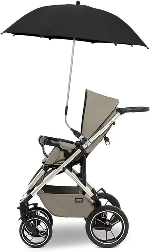 Vista 5 de Paraguas para cochecito de bebé con abrazadera universal ajustable, sombrilla a prueba de sol para niños con clip UPF 50+, ideal para cochecitos