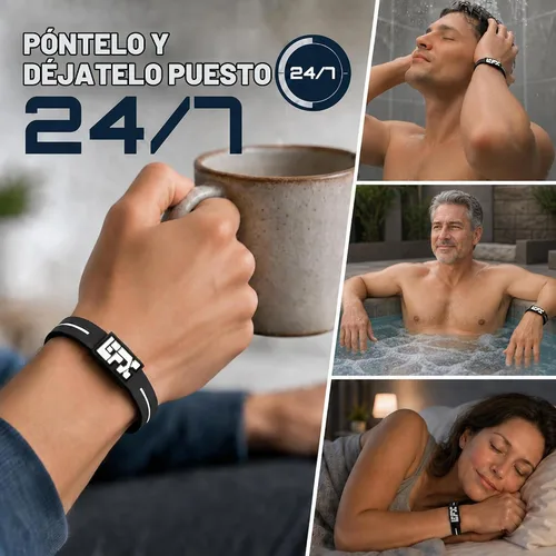 Vista 4 de EFX Pulsera de equilibrio de rendimiento, pulsera de silicona para atletas Negro/Azul