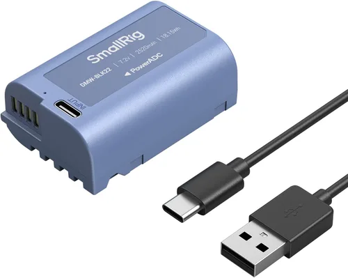Vista 10 de SMALLRIG DMW-BLK22 USB-C Batería para Panasonic, 2520mAh 2.5H Carga Rápida Naranja
