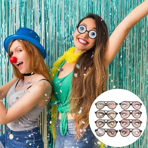 Vista 9 de NUOBESTY Gafas de broma divertidas de Halloween, gafas de ojos masculinas y femeninas, anteojos divertidos con estampados, anteojos de fiesta