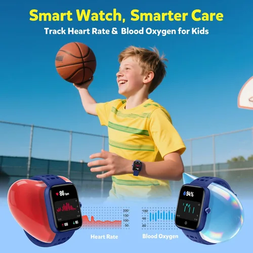 Vista 5 de Gydom Smart Watch for Kids, Without/with APP Mode, 1.83" Touchscreen Fitness Tracker Watch, Heart Rate/Sleep Monitor, IP68 Waterproof Pedometer