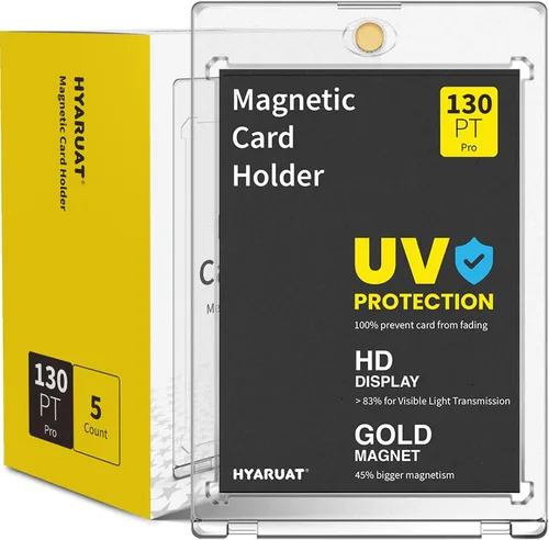 Vista 10 de Portatarjetas magnéticos de 35 puntos para tarjetas intercambiables, paquete de 5 fundas duras blancas transparentes de un solo toque con imán más