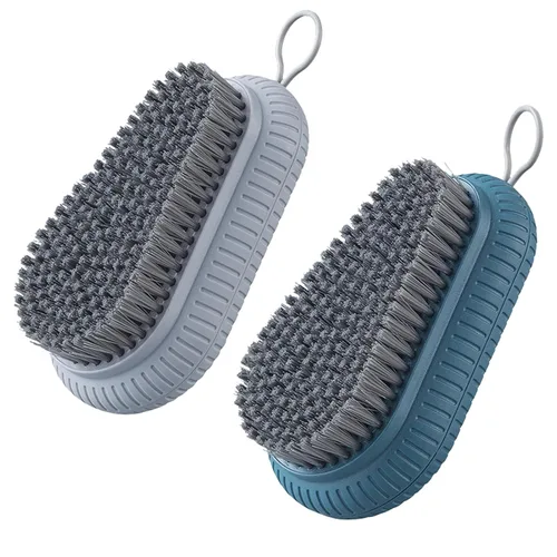 Vista 8 de 2 cepillos de uñas resistentes para limpiar las uñas, cepillo de uñas azul, cerdas rígidas duraderas, cepillo de limpieza de manos, cepillo de uñas