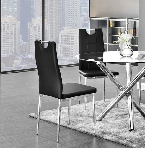 Vista 2 de Best Master Furniture Juego de 2 sillas de comedor de cristal, color negro