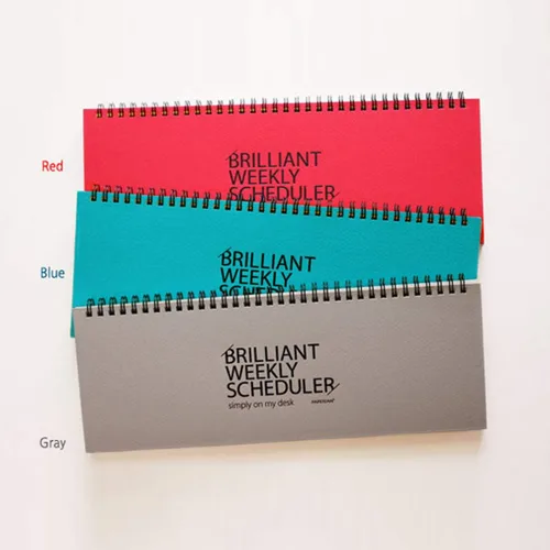 Vista 9 de PAPERIAN Brilliant 2021 - Agenda semanal sin fecha con alambre azul (12 x 4.4 pulgadas)