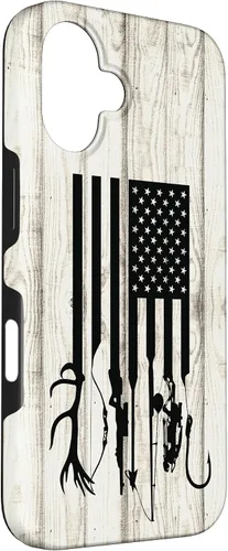 Vista 3 de iPhone 16 Blanco Rústico Pesca Y Caza Pistola Ballesta USA America Case