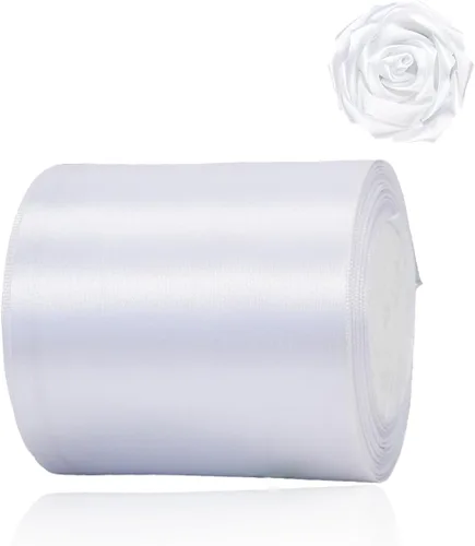 Vista 132 de Cinta beige de 1-1/2 pulgadas x 25 yardas, cinta de satén de tela de color sólido para envolver regalos, manualidades, ramos de novia, coronas