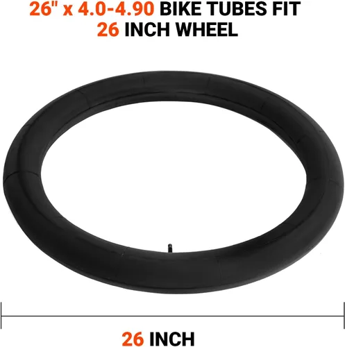 Vista 2 de Himiway Tubos de bicicleta de neumáticos gruesos, 20/26 x 4.0/4.90 AV33mm Schrader Valve Tubos de bicicleta gruesos, tubo interior de repuesto
