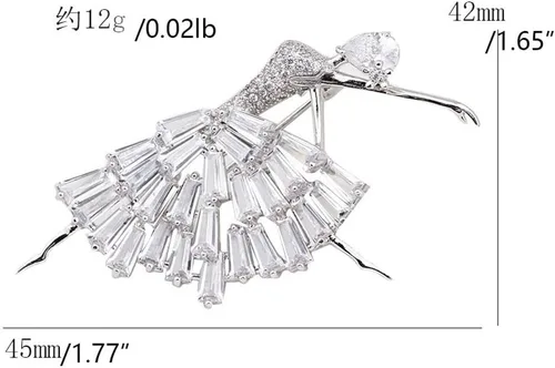 Vista 2 de Party Brooch Brooches Dancing Girl Ballet Brooches Electroplating Inlaid Zirconium Fashion Brooch Pin Simple Atmosphere Soul Dancer Brooch Gold and