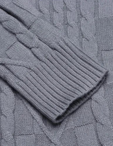 Vista 6 de COOFANDY suéter de cuello alto para hombre, de tejido suave, informal, de manga larga