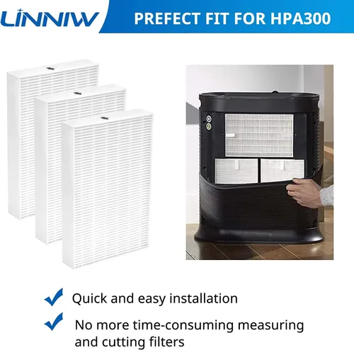 Vista 4 de LINNIW Filtro HPA300 R Paquete de 3 filtros de repuesto R compatibles con purificadores de aire Honeywell HPA300, compatible con HPA090, HPA100