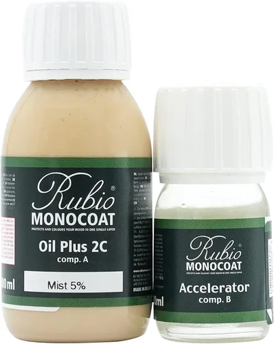 Vista 110 de Rubio Monocoat Tinte y acabado para madera de 650 pies cuadrados - Niebla 5% Oil Plus 2C Aceite de linaza ecológico de secado rápido