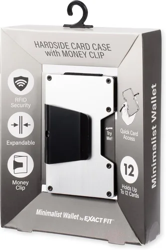 Vista 7 de Men's Minimalist RFID Slim Expandable Hardside Card Case Wallet with Money Clip