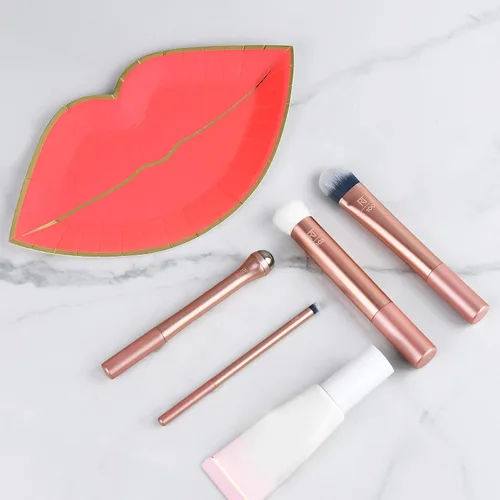 Vista 4 de Real Techniques Prep and Prime - Juego de brochas de maquillaje, ideal para exfoliar y aplicar imprimaciones, hidratantes y sueros, herramientas