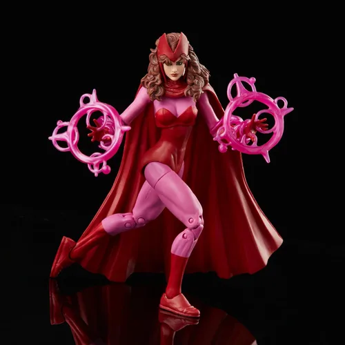 Vista 7 de Marvel Legends Series Scarlet Witch - Figura de acción de embalaje retro de 6 pulgadas, 4 accesorios