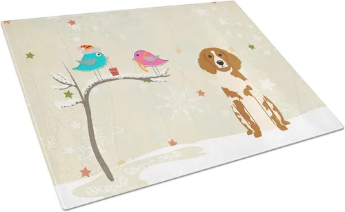 Vista 31 de Caroline's Treasures BB2513LCB - Tabla de cortar de vidrio con texto en inglés "Christmas Presents between Friends" Airedale Terrier - Tabla