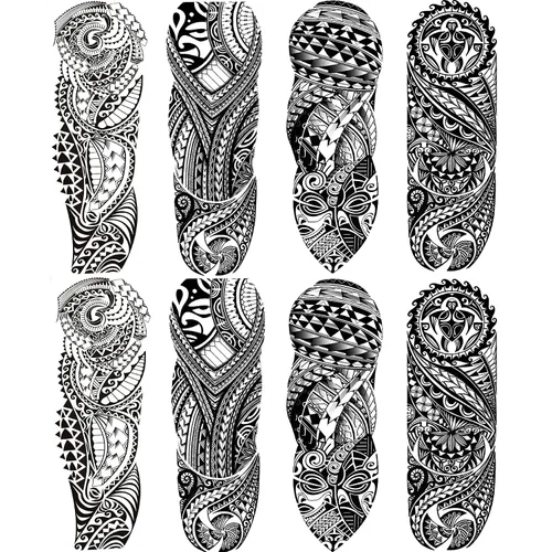 Vista 4 de Pegatinas de tatuaje de manga de león falso, brazo completo, tatuajes temporales para adultos, niños, mujeres, maquillaje, 8 hojas