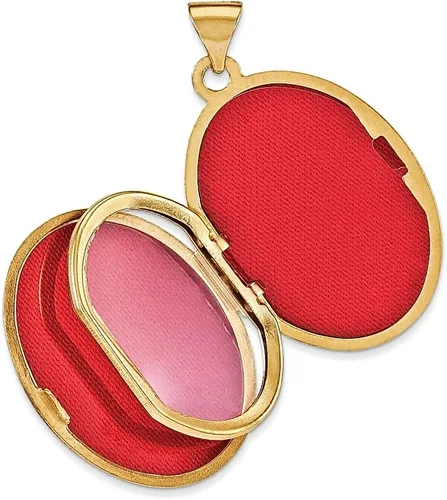 Vista 2 de Colgante portafotos IceCarats de oro amarillo de 14quilates, ovalado, para mujer, para fotos, como regalo de San Valentín