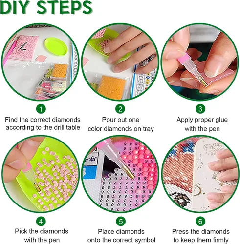 Vista 5 de Snuqevc Kits de pintura de diamantes con mariposas florecientes, pintura de diamante redondo 5D, bordado de diamante redondo para adultos y niños
