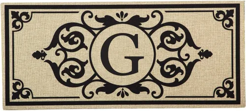 Vista 10 de Evergreen Flag Cambridge Monogram Letra A Burlap Sassafras Switch Mat 22" x 10