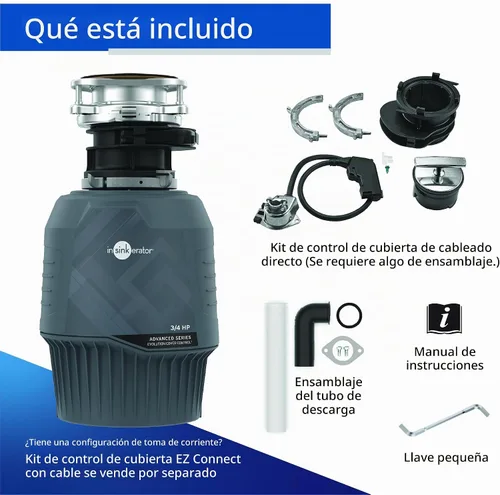 Vista 7 de InSinkErator Evolution Cover Control 3/4 HP Triturador de basura, Serie Avanzada EZ Connect Triturador de desperdicios de alimentos de alimentación
