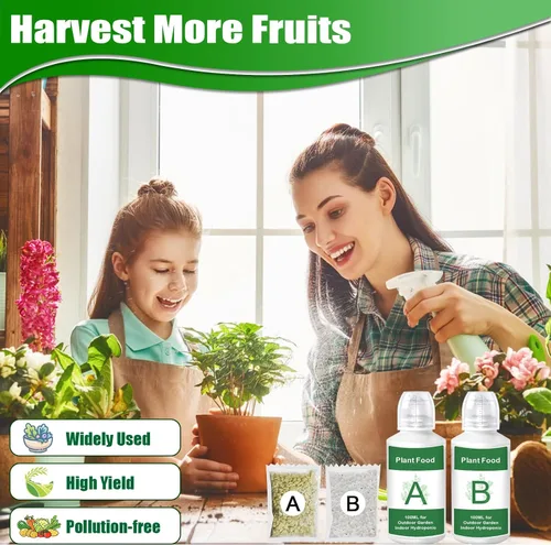 Vista 2 de Alimento hidropónico para plantas de 20.3 fl oz, alimento para plantas de interior A&B para sistema hidropónico y plantas de interior en maceta, kit