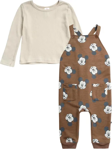 Vista 2 de Disney Conjunto de mono de Mickey Mouse para bebé, 2 piezas, mameluco y camisa de manga larga