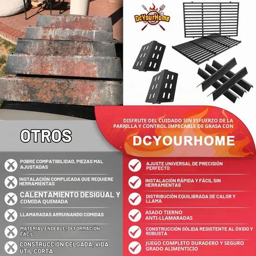 Vista 7 de Kit de Piezas de Parrilla para Weber Genesis 300 310 330 Piezas de Parrilla para Weber Genesis E330 E310 S310 S330 EP330 EP310 S320 E320 Piezas