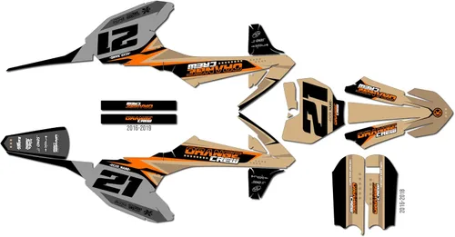 Vista 11 de Kit de gráficos para Ktm 50SX (2020-2023) Serie OG-CREW Cyan 09 Mil - Adhesivos para motocicleta Dirt Pit Bike Motocicleta, accesorios de motocross