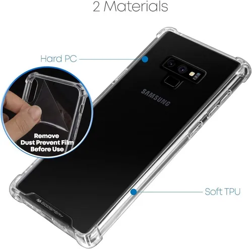 Vista 6 de GOOSPERY Funda para Galaxy Note 9, funda protectora transparente con esquinas reforzadas, a prueba de golpes, delgada, híbrida para Samsung Galaxy