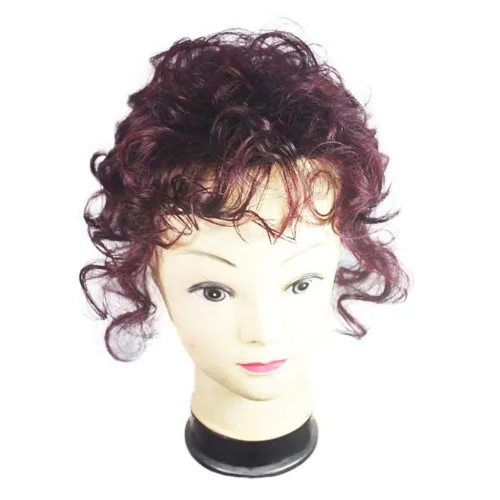Vista 5 de Topper rizado ondulado para mujer, pieza de cabello sintético con clip, aspecto natural, peluca invisible para pérdida de cabello con flequillo