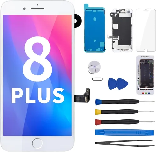 Vista 7 de Para iPhone 8 Plus Reemplazo de pantalla con botón de inicio 5.5 "Kit de reparación negro, 3D táctil 8plus pantalla LCD digitalizador montaje
