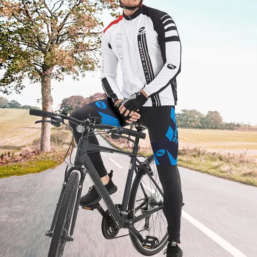 Vista 4 de sponeed - Mallas de ciclismo para hombre, acolchadas, 4D, para ciclismo de carretera