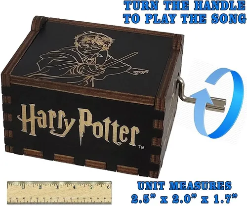 Vista 4 de TheLaser'sEdge Harry Potter Mini caja de música de regalo - Felicidad negra Negro